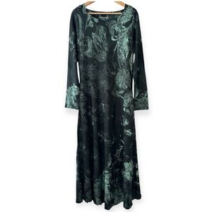 Soft Surroundings Green Floral Maxi Dress